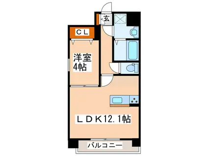 クロノス35神水本町(1LDK/5階)の間取り写真