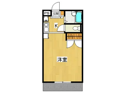 ラ・シャンブル(1K/1階)の間取り写真