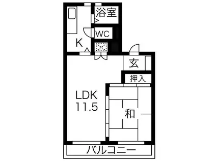 CORTE(1LDK/1階)の間取り写真