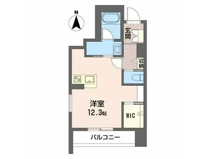 ブリリア長町(ワンルーム/2階)の間取り写真