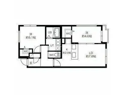 THE・GATE OF HUGA(2LDK/2階)の間取り写真