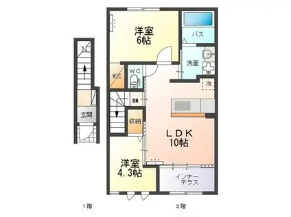 ママンパレス(2LDK/2階)の間取り写真