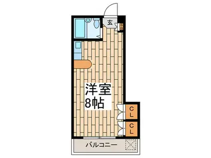 サングレース(ワンルーム/1階)の間取り写真