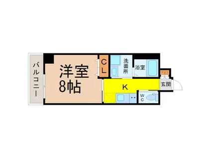 BERG IZUMI(1K/9階)の間取り写真