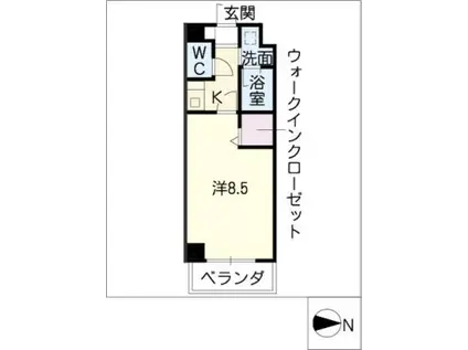 ル・ヴェール金山(1K/2階)の間取り写真