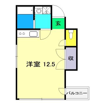 下島ハイツ(ワンルーム/3階)の間取り写真