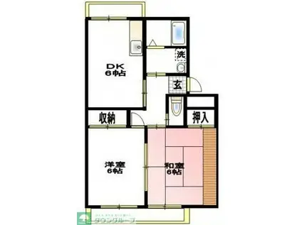 グリーンハイツ三友(2DK/4階)の間取り写真