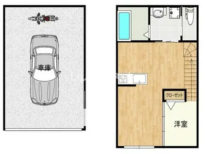 プレステージア原新町(1LDK/1階)の間取り写真