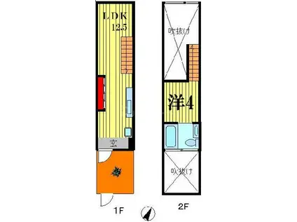 T・H・I(1LDK/1階)の間取り写真