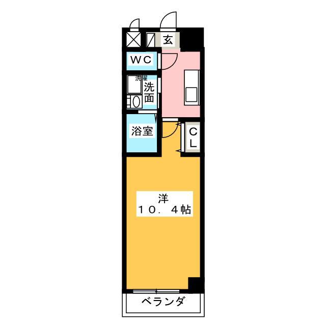 ハンプトンコート(1K/3階)の間取り写真