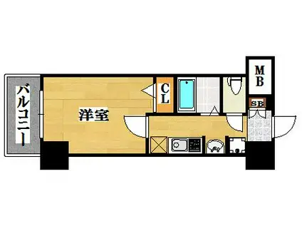 エステムコート博多・祇園ツインタワー セカンドステージ(1K/5階)の間取り写真