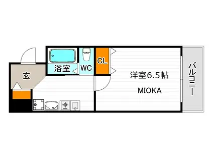 SWISS天王寺II(1K/5階)の間取り写真