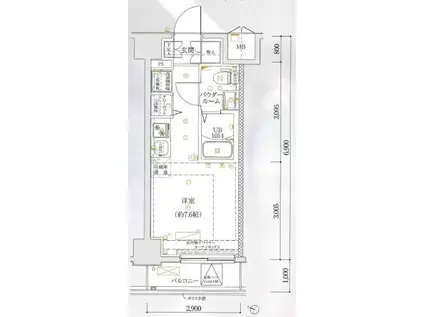 ルミード横浜阪東橋(ワンルーム/5階)の間取り写真