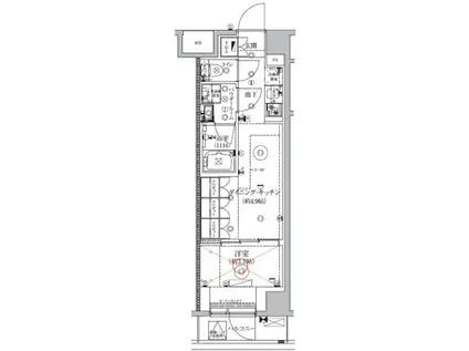 ジェノヴィア北池袋スカイガーデン(1DK/2階)の間取り写真