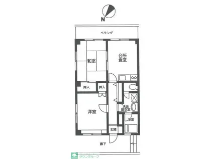 サニーヒルズ(2DK/4階)の間取り写真