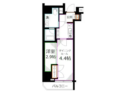 ARKMARK国分寺(1DK/3階)の間取り写真