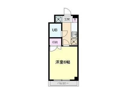 グリーンハイム片岡(1K/1階)の間取り写真