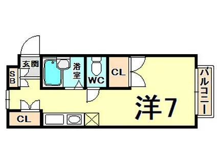 エステ-トピアY(ワンルーム/1階)の間取り写真