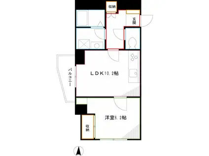 エクセラン ミカミ(1LDK/5階)の間取り写真