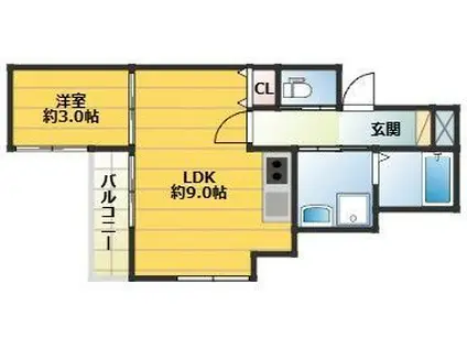 THE NOBLES 戸畑II(1LDK/1階)の間取り写真