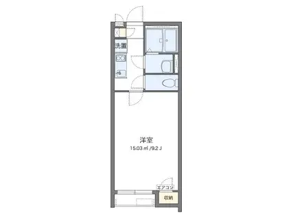 クレイノIRIEII(1K/1階)の間取り写真