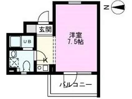 カーサ大戸(ワンルーム/2階)の間取り写真