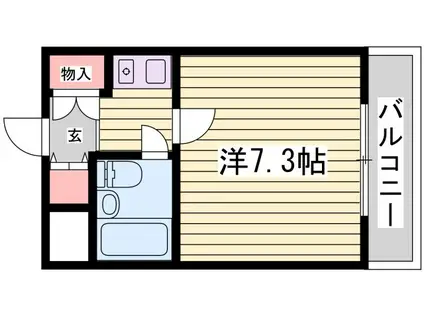 ハイツOS-1(ワンルーム/2階)の間取り写真