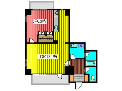 グランドメゾン東池袋(1LDK/3階)の間取り写真