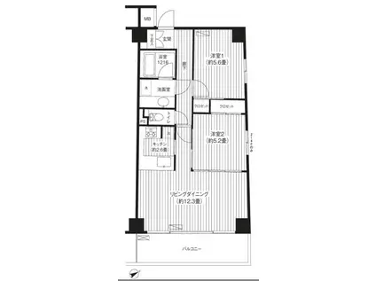 ウィスタ高井戸(2LDK/3階)の間取り写真