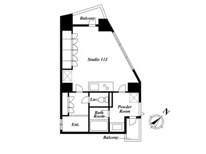 KDXレジデンス白金II(ワンルーム/2階)の間取り写真
