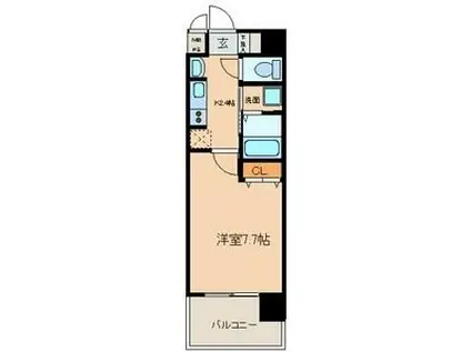 ブルームライフ黒川(1K/7階)の間取り写真