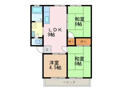 小松パレス(3LDK/1階)の間取り写真