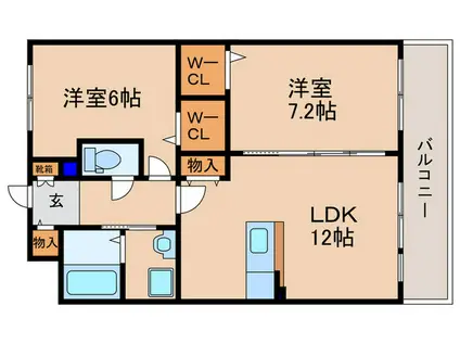 VITA FLORE(2LDK/3階)の間取り写真