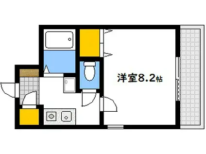 ラードクルーセ(1K/5階)の間取り写真