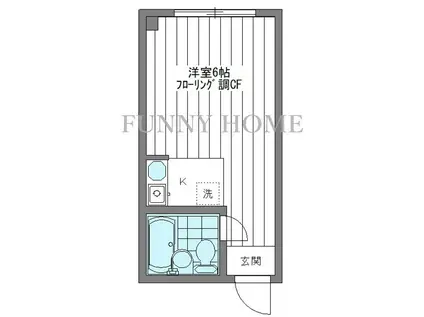 ブランジェ世田谷(ワンルーム/3階)の間取り写真