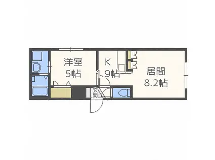 グランメール本郷通8南(1LDK/2階)の間取り写真