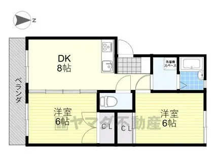 テクノTOP908(2DK/1階)の間取り写真