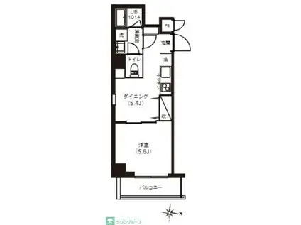 レピュア両国レジデンス(1DK/5階)の間取り写真