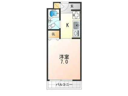 おおきに百万遍サニーアパートメント(1K/6階)の間取り写真