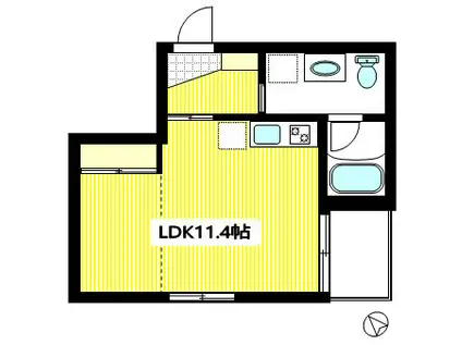 AOLANI(ワンルーム/3階)の間取り写真