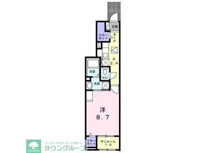 ドゥ ボヌールII(1K/1階)の間取り写真