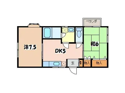 パレル38(2DK/2階)の間取り写真