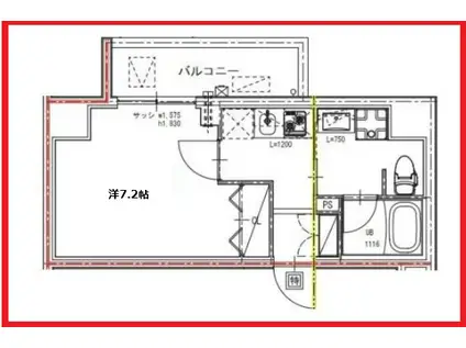 ユリカロゼ五反野(1K/1階)の間取り写真