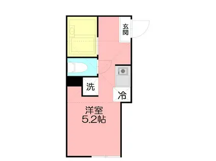 プライムテラス東海大学前III(ワンルーム/1階)の間取り写真