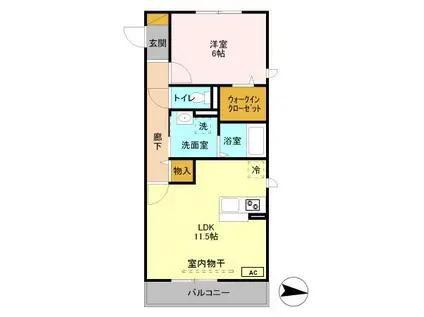 アルバトロス(1LDK/1階)の間取り写真