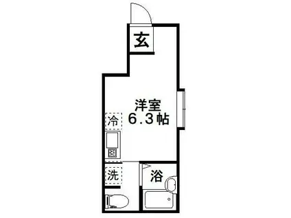 ジュネス雑司が谷(ワンルーム/1階)の間取り写真