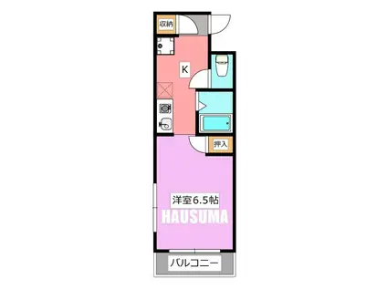 ベレーザ王子(1K/2階)の間取り写真