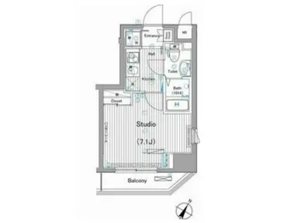 ガーラ・シティ渋谷幡ヶ谷(1K/5階)の間取り写真