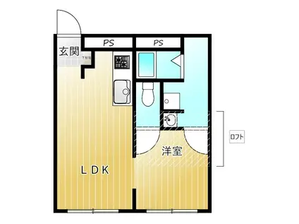 サニーコート霞ヶ丘(1LDK/1階)の間取り写真