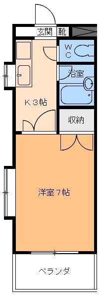 MOREビル モアビル(1K/2階)の間取り写真